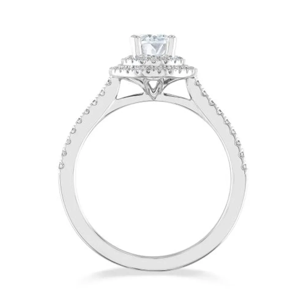 Diamond Revelations 14K White Gold 0.95CTW Oval Ring