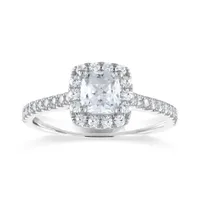 Diamond Revelations 14K White Gold 1.06CTW Cushion Shape Ring