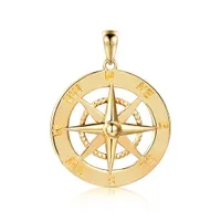 10K Yellow Gold Nautical Compass Pendant