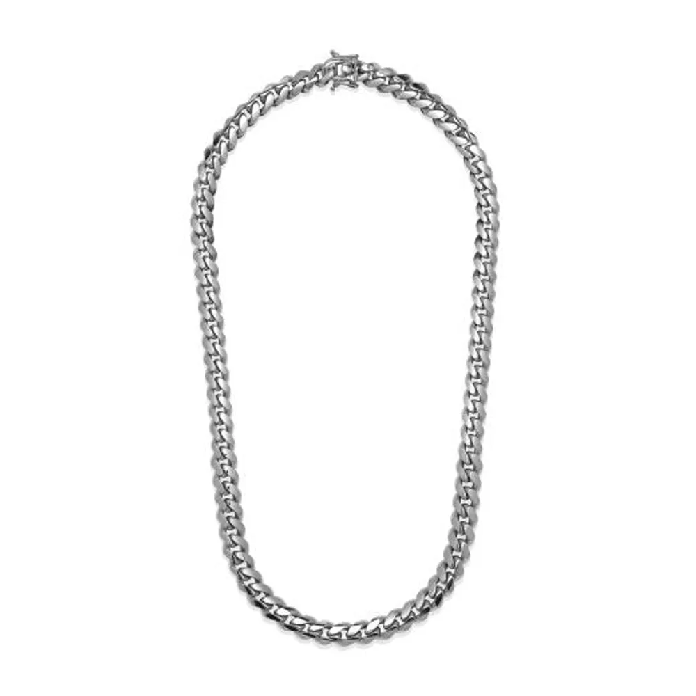 Sterling Silver 24" 9.3mm Miami Cuban Chain