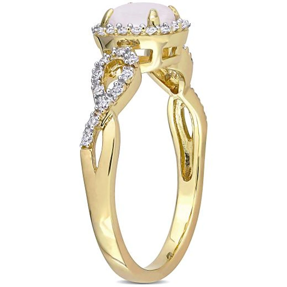 Julianna B 10K Yellow Gold Opal & Diamond Ring