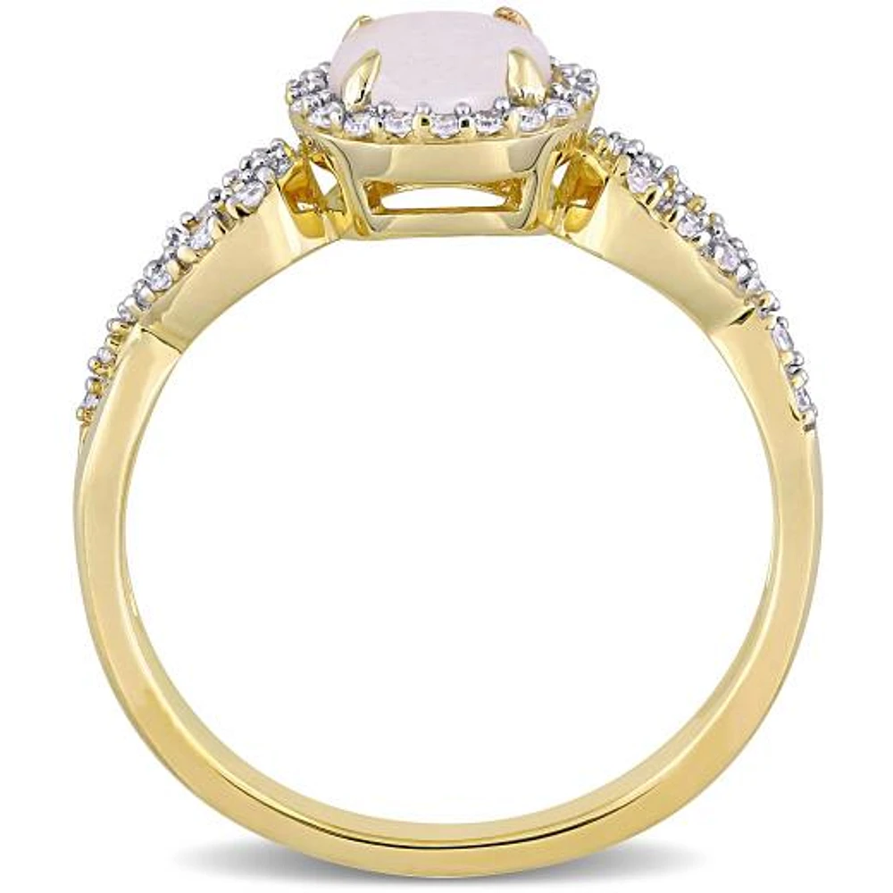 Julianna B 10K Yellow Gold Opal & Diamond Ring