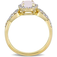 Julianna B 10K Yellow Gold Opal & Diamond Ring
