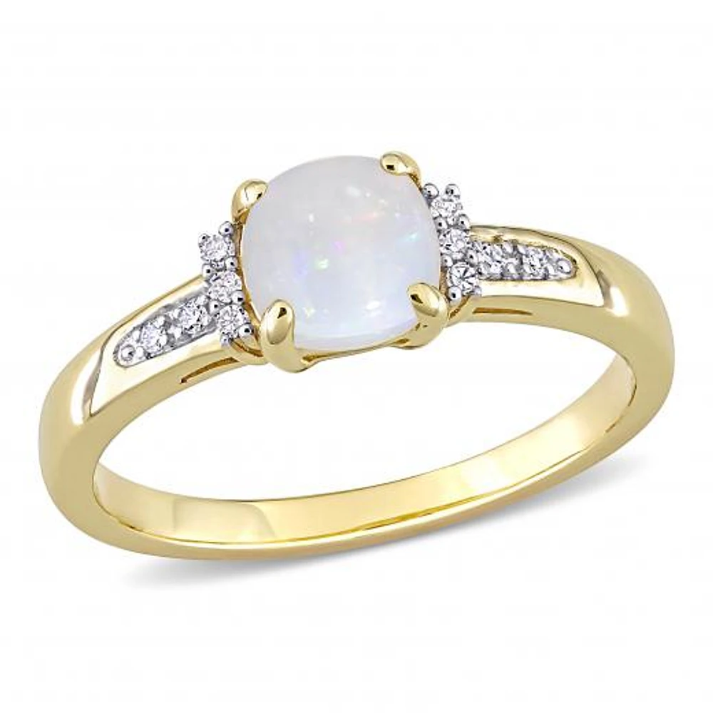 Julianna B 10K Yellow Gold Opal & Diamond Ring