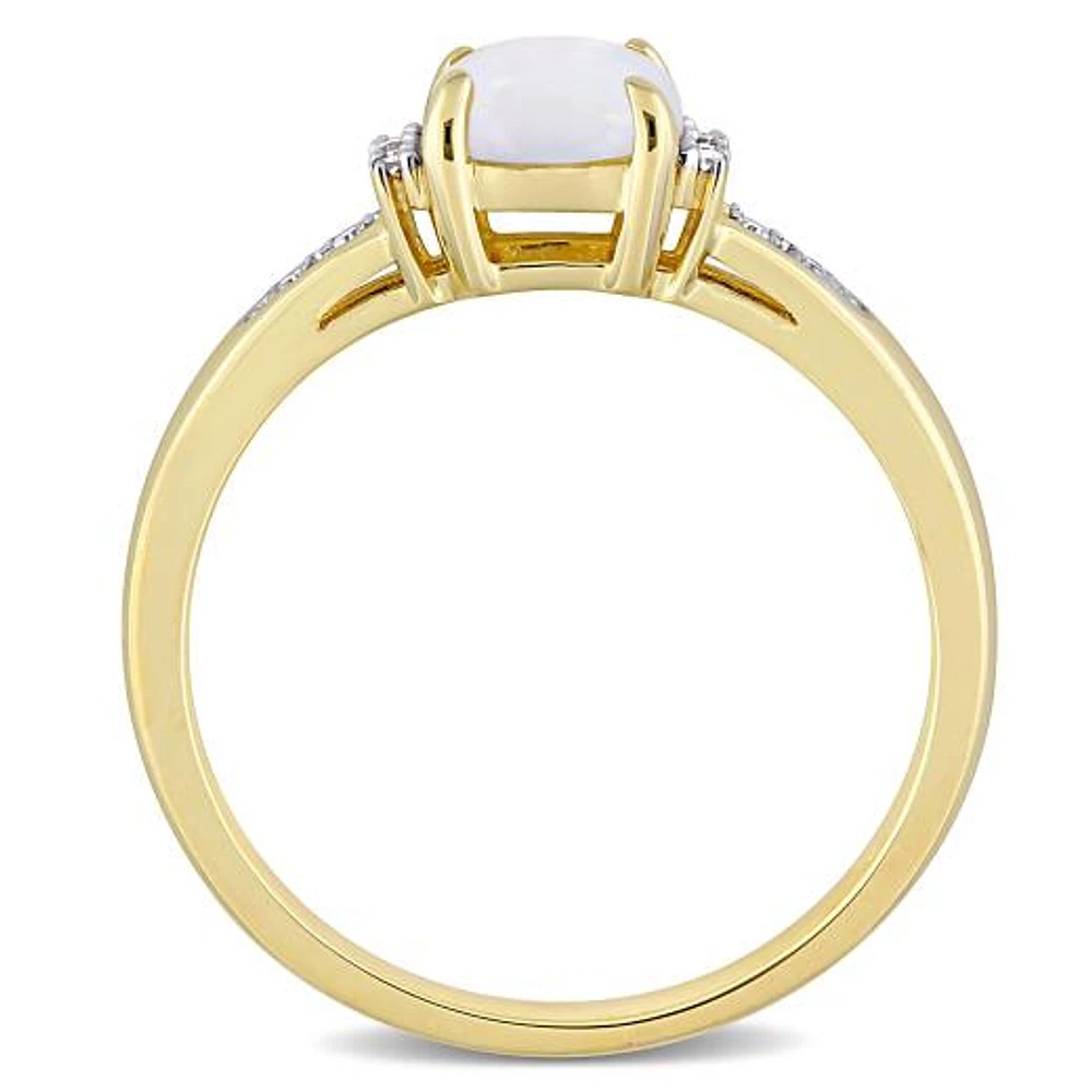 Julianna B 10K Yellow Gold Opal & Diamond Ring