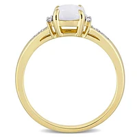 Julianna B 10K Yellow Gold Opal & Diamond Ring