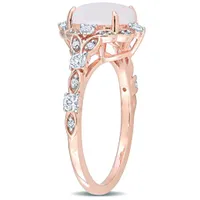 Julianna B 10K Rose Gold Opal & Diamond Ring