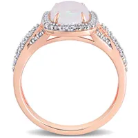 Julianna B 10K Rose Gold Opal & Diamond Ring