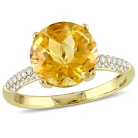Julianna B 14K Yellow Gold Citrine & Diamond Ring