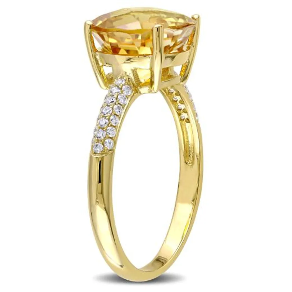 Julianna B 14K Yellow Gold Citrine & Diamond Ring