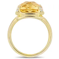 Julianna B Sterling Silver Yellow Plated Citrine & White Topaz Ring