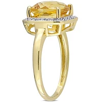 Julianna B 10K Gold Citrine & Diamond Ring