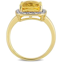 Julianna B 10K Gold Citrine & Diamond Ring