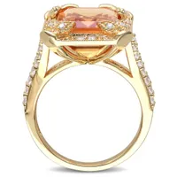 Julianna B Sterling Silver Yellow Plated Citrine & Diamond Ring