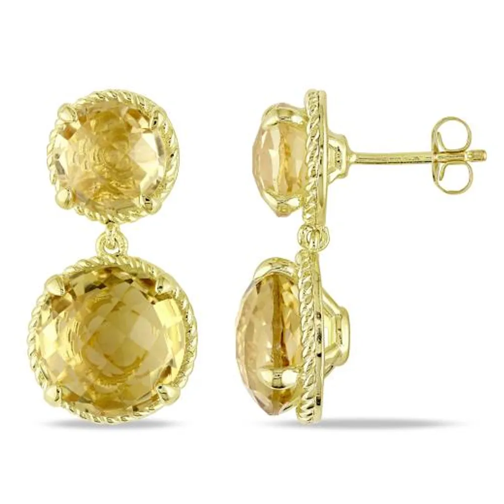 Julianna B Sterling Silver Yellow Plated Citrine Earrings