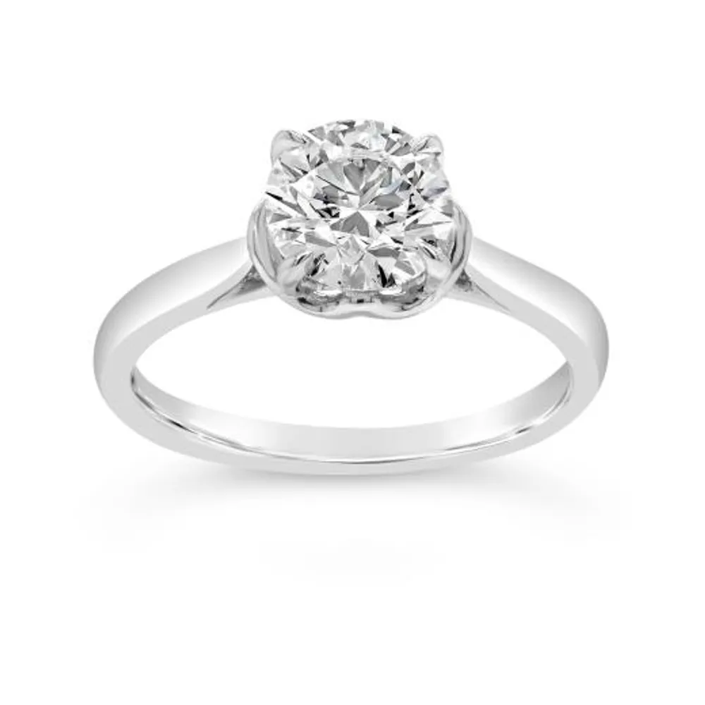 14K White Gold Lab Grown Solitaire 1.50CT Diamond Ring