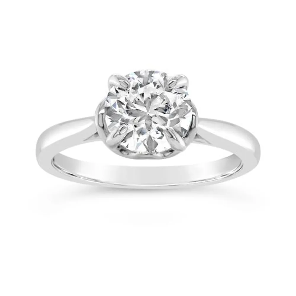 14K White Gold Lab Grown 2.00CT Diamond Solitaire Ring