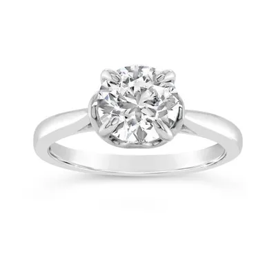 14K White Gold Lab Grown 2.00CT Diamond Solitaire Ring