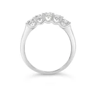 14K White Gold Lab Grown Five Stone 1.00CTW Diamond Ring