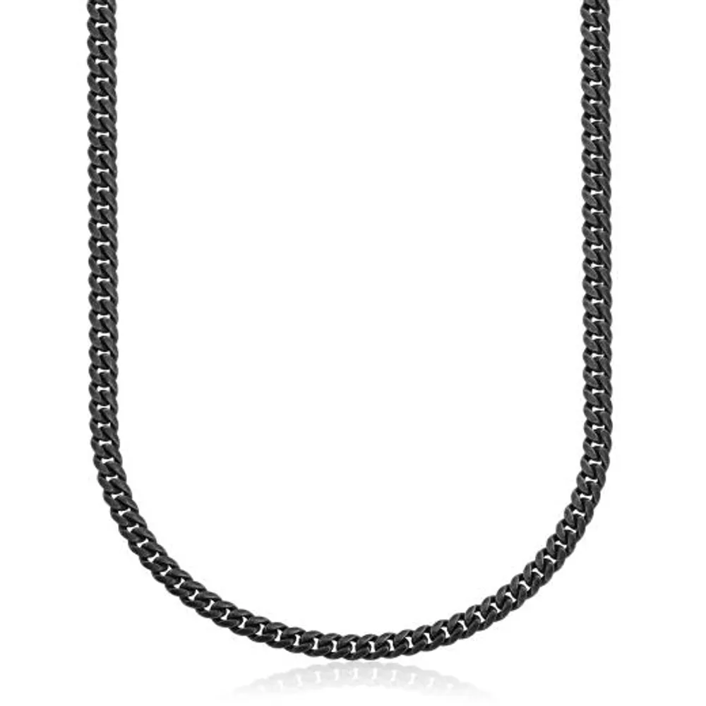 SteelX 8mm Antique Black Curved 24" Curb Chain