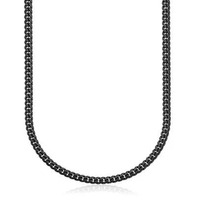 SteelX 8mm Antique Black Curved 24" Curb Chain