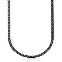 SteelX 8mm Antique Black Curved 24" Curb Chain