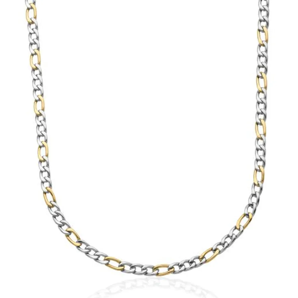 SteelX 7mm Two-Tone Figaro 24" Chain