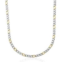 SteelX 7mm Two-Tone Figaro 24" Chain