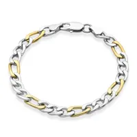 SteelX 7mm Two-Tone Figaro Chain 8" Bracelet