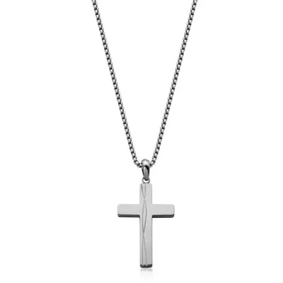 SteelX Stainless Steel Cross Pendant Box Chain