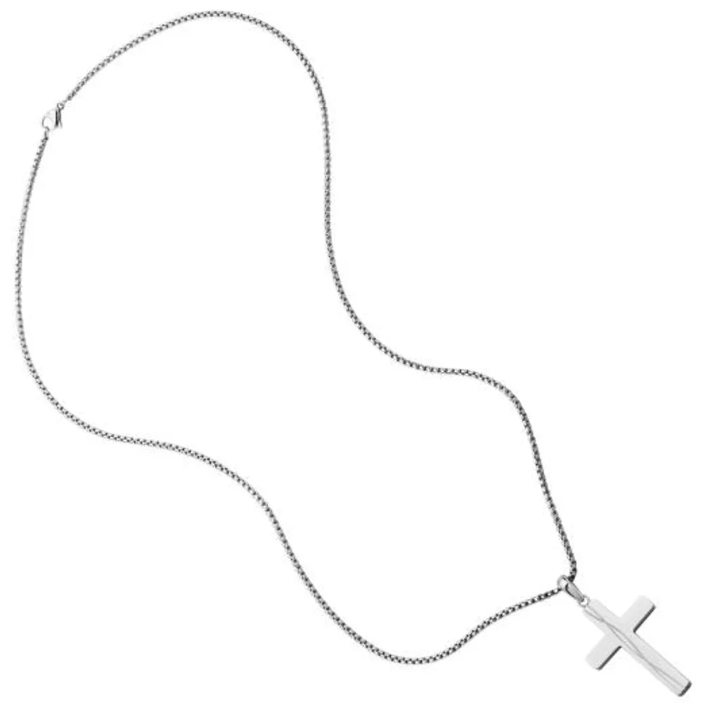 SteelX Stainless Steel Cross Pendant Box Chain