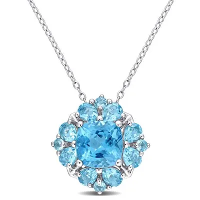 Julianna B Sterling Silver Swiss Blue Topaz Pendant