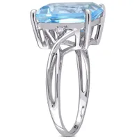 Julianna B Sterling Silver Sky Blue Topaz & White Topaz Ring