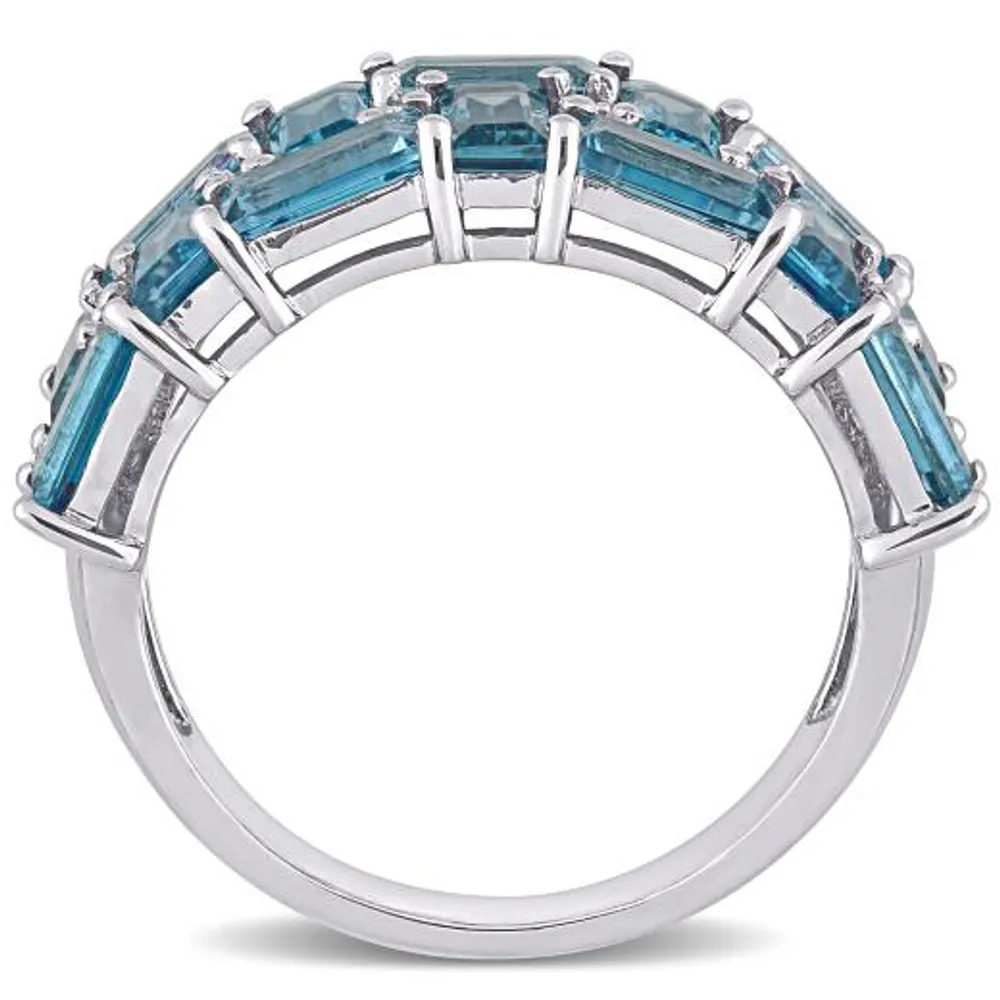 Julianna B 10K White Gold London Blue Topaz & 0.08CTW Diamond Ring