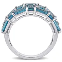 Julianna B 10K White Gold London Blue Topaz & 0.08CTW Diamond Ring