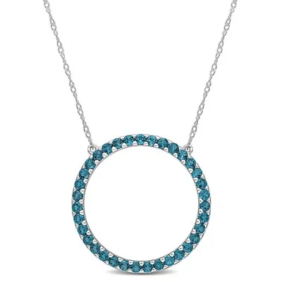 Julianna B 10K White Gold London Blue Topaz Pendant