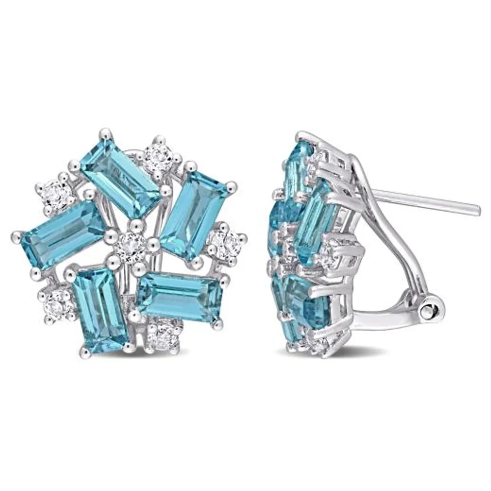 Julianna B Sterling Silver London Blue Topaz & White Topaz Earrings