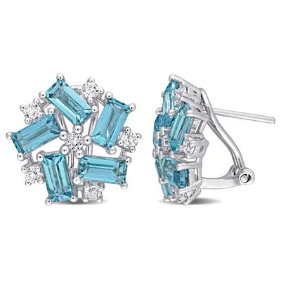 Julianna B Sterling Silver London Blue Topaz & White Topaz Earrings