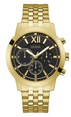 Guess Men's Mercury Black and Gold Tone Stainless Steel Watch