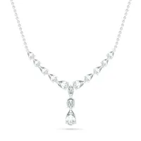 Sterling Silver Created White Sapphire Necklace