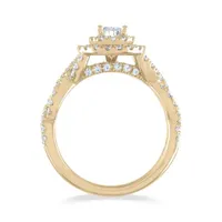 Diamond Revelations 14K Yellow Gold 0.95CTW Pear Shaped Ring