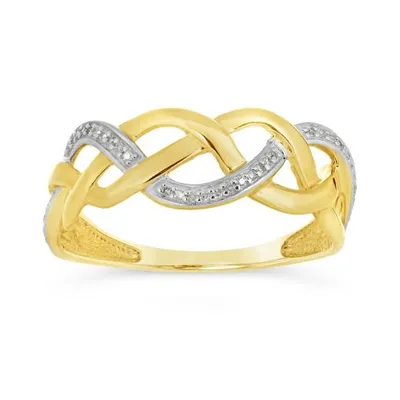10K Yellow Gold 0.06CTW Diamond Fashion Ring