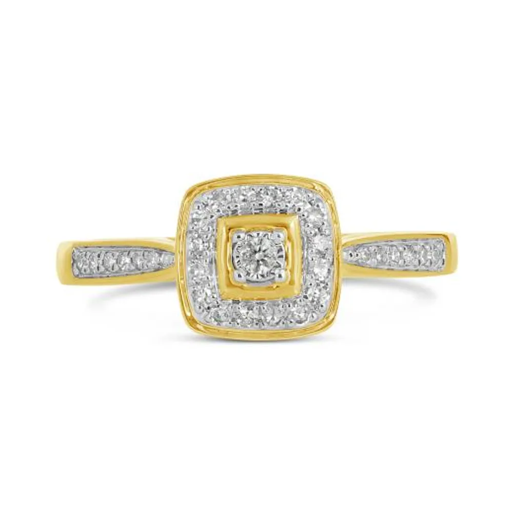 10K Yellow Gold 0.16CTW Diamond Promise Ring