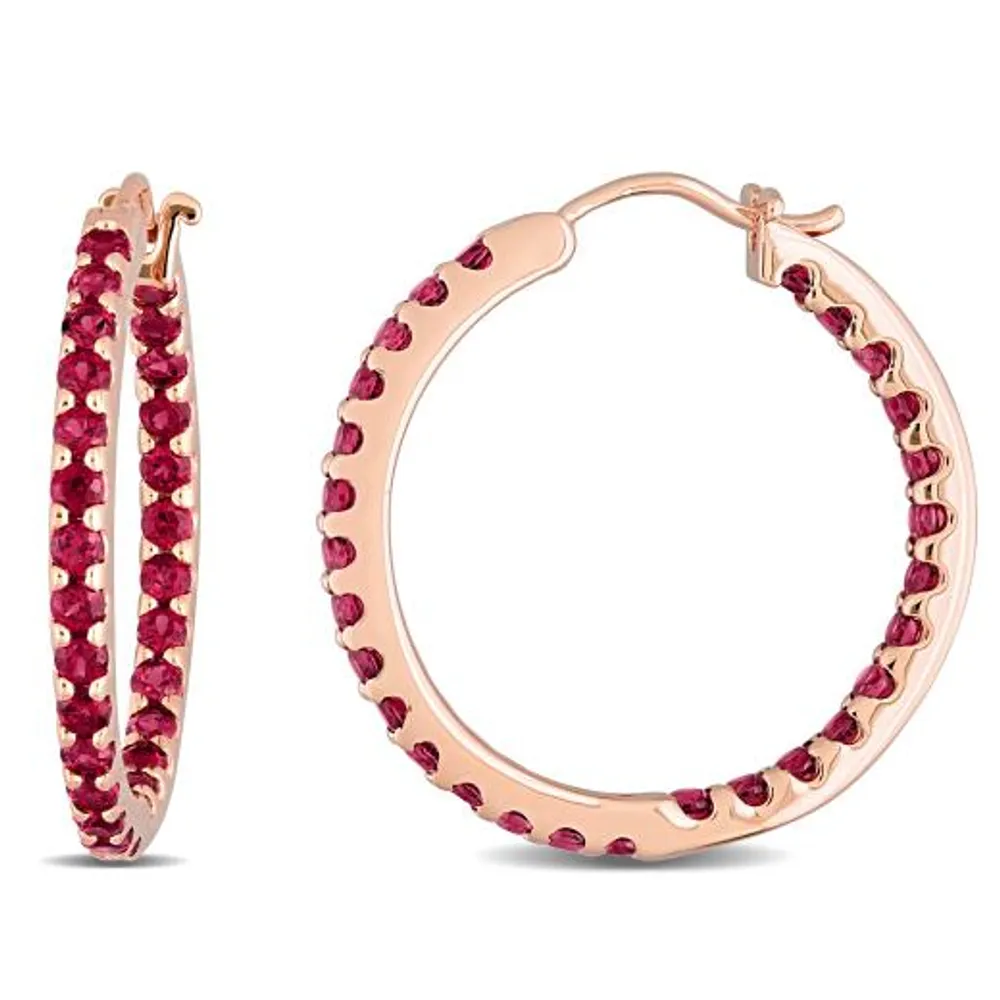 Julianna B 10K Rose Gold Garnet Earrings