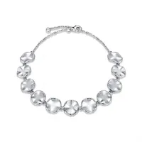 Sterling Silver Textured Circle Bracelet