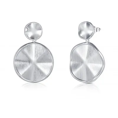 Sterling Silver Textured Circle Earrings