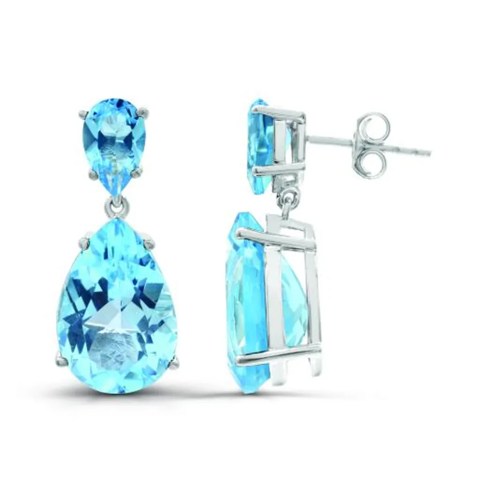 Sterling Silver Blue Topaz Earrings