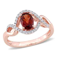 Julianna B 10K Rose Gold Garnet & 0.16CTW Diamond Ring