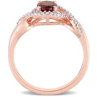 Julianna B 10K Rose Gold Garnet & 0.16CTW Diamond Ring