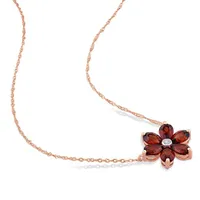 Julianna B 10K Rose Gold Garnet & 0.02CTW Diamond Pendant